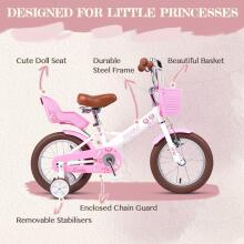 Glerc Kids Bike Wheels Collas 14'  Art.287152 White Children's two-wheeled bicycle with additional wheels