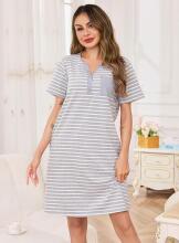 Italian Fashion Night Dress Art.287191 Light Grey  Naktskrekliņs grūtniecēm / barošanai