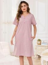 Italian Fashion Night Dress Art.287192 Pink  Naktskrekliņs grūtniecēm / barošanai