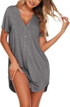 Italian Fashion Night Dress Art.287193 Dark Grey  Naktskrekliņs grūtniecēm / barošanai