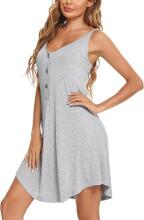 Aseniza Maternity Nightdress Art.287251 Gray  Naktskrekliņs grūtniecēm / barošanai  ar podziņam