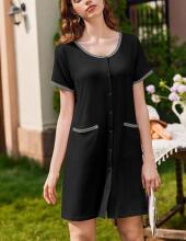 Italian Fashion Night Dress Art.287291 Grey/Black  Naktskrekliņs grūtniecēm / barošanai