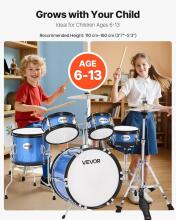 Vevor 5 Piece Drum Kit  Musical Instrument Drum  Art.287555 drum set for young musicians