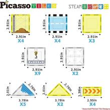 PICASSO TILES Magnetic constructor with 8 cars Construction 45 pcs., PTQ11