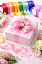 Gift Paper Satin Ribbon Art.287785 Mix Color Satin ribbon for gift wrapping, 12mm/25m, 1 pc.