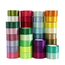 Gift Paper Satin Ribbon Art.287786 Mix Color Satin ribbon for gift wrapping, 25mm/25m, 1 pc.