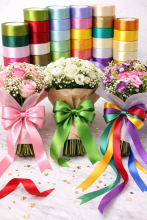 Gift Paper Satin Ribbon Art.287786 Mix Color Satin ribbon for gift wrapping, 25mm/25m, 1 pc.