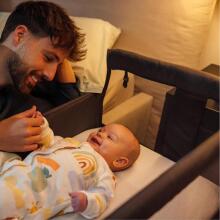 La Bebe™ Zina Co-Sleeper 2 in 1 Art.288056 Mineral Graphite  2-in-1 crib for comfortable co-sleeping