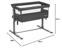 La Bebe™ Zina Co-Sleeper 2 in 1 Art.288056 Mineral Graphite  2-in-1 crib for comfortable co-sleeping
