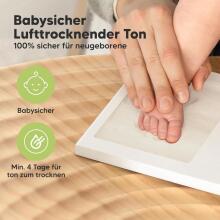 Baby Handprint and Footprint Maker Set Art for Baby Art.288165 Vintage White Triple wooden frame