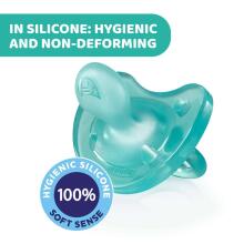 Chicco Physio Soft Art.288260 Blue  Sleep-safe silicone pacifier, molded, 0 m+