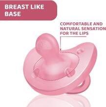 Chicco Physio Soft Art.288261 Pink Sleep-safe silicone pacifier, molded, 0 m+
