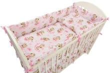 Bedding set - 6  parts - 120/90/360 - GIRAFFE - PINK