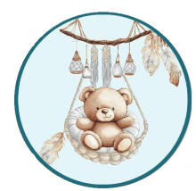 Cover set - 2 pcs - 120x90, 40x60  - BEAR in BASKET -  BLUE