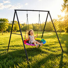 Bērnu dārza šūpoles stārķa ligzda 100 cm tērauda rāmis ECOTOYS