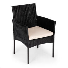 Technorattan Garden Furniture Set 2 Chairs and Table, Black, MultiGarden