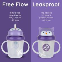 Tum Tum Baby Cup Art.288462 Olivia Owl Pudelīte ar  salmiņu  no 6 +mēn, 200 ml