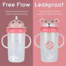 Tum Tum Baby Cup Art.288464 Bear Pudelīte ar  salmiņu  no 6 +mēn, 300 ml