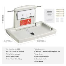 Kidsworld Removable Changing Table  Art.288487 White Changing table (wall mounted)