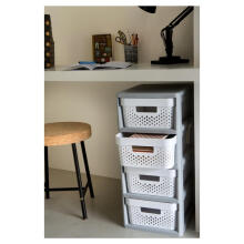 Chest of drawers on wheels with 4 perforated boxes 11L Infinity 30x36x69cm dark grey