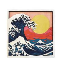 Splat Planet Wooden 3D Coloring Picture, The Great Wave
