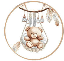 Bumpper - 360 cm - BEAR in BASKET - GREY