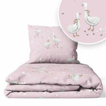Cover set -  2 pcs - 135x100, 40x60 - GEESE with GREEN LEAF