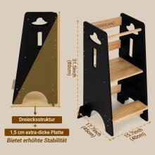 Cosyland Wooden Learning Tower Art.288718 Black Wooden kitchen stool/step for toddlers