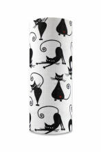 Diaper - 17825 - TETRA PRINT - EGA - CATS - BLACK - size 70x80 cm