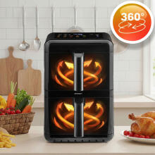 Vertikāla divkameru eļļas brīva friteze 11.6 l gaisa friteze Berdsen 3000W BD-663