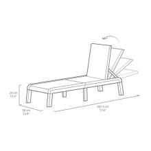 Atlas sun lounger with cushion light beige