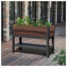 Flower pot Deco Elevated Garden Bed 48L Walnut