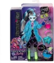 Monster High Creepover Party – Frankie Stein lelle pidžamas stilā ar Watzie un aksesuāriem