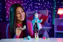 Monster High Creepover Party – Frankie Stein lelle pidžamas stilā ar Watzie un aksesuāriem