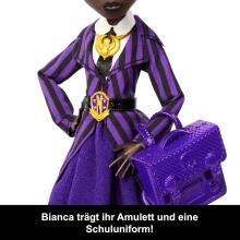 Monster High x Wednesday Bianca Barclay Doll – Nevermore Academy Look with Siren Amulet, Backpack & Stand