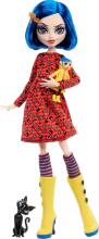 Monster High Skullector Coraline lelle – dzeltenā lietusmētelī
