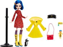 Monster High Skullector Coraline lelle – dzeltenā lietusmētelī
