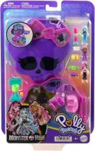 Polly Pocket x Monster High pārnēsājamais komplekts – skolas pasaule ar 3 mini lellēm