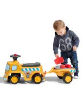 FALK Ride-On Construction Truck JCB with Trailer and Accessories for Ages 1-3