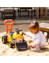 FALK Ride-On Tractor Excavator Komatsu with Bucket and Horn for Ages 1-3