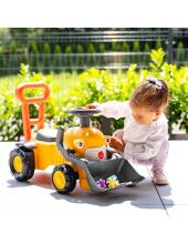 FALK Ride-On Tractor Excavator Komatsu with Bucket and Horn for Ages 1-3