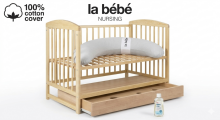 La Bebe™ Kids Wood Cot Pure Pine Art.279425 Natural Детская деревянная кроватка с ящиком120x60см