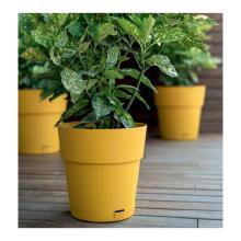 Flower pot with tray Ethica &Oslash;15x15cm mustard yellow