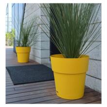 Flower pot with tray Ethica &Oslash;30x29cm mustard yellow