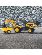 FALK Pedāļu Traktors Komatsu ar Ekskavatora Kausu un Piekabi 2-5 gadiem