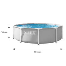 Garden frame pool round 305x76 cm, gray, INTEX 26700ND