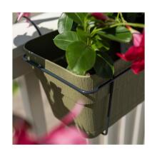 Balcony set with automatic watering system and metal support 50x18x17cm green