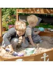 AXI Wooden Sandbox Ship with Mud Kitchen and Canopy