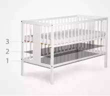La Bebe™ Kids Wood Cot Sosna Tomi 20 Art.73991 Natural Set: Children's wooden crib with a drawer + bedding + Moon horseshoe + baby oil 120x60 cm