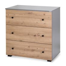 Klups Pauline Art.290267 Graphite/Oak Komplekts:gulta ar aizsargmalu  120x60+kumode